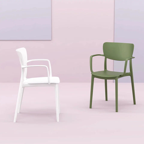 Lisa Armchair By Siesta In White And Olive Green