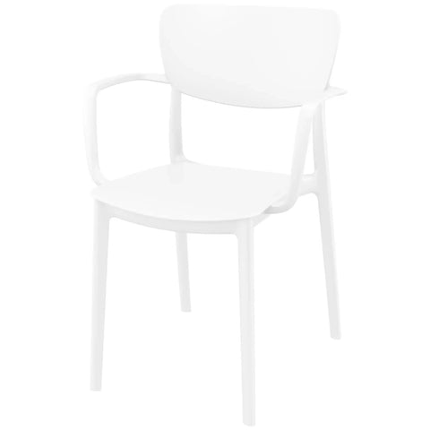 Lisa Armchair By Siesta In White, Viewed From Angle In Front