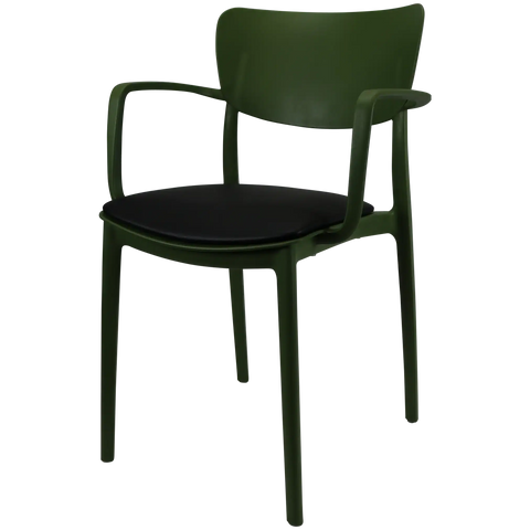 Lisa XL Armchair By Siesta In Olive Green With 1 Seat Pad, Viewed From Angle
