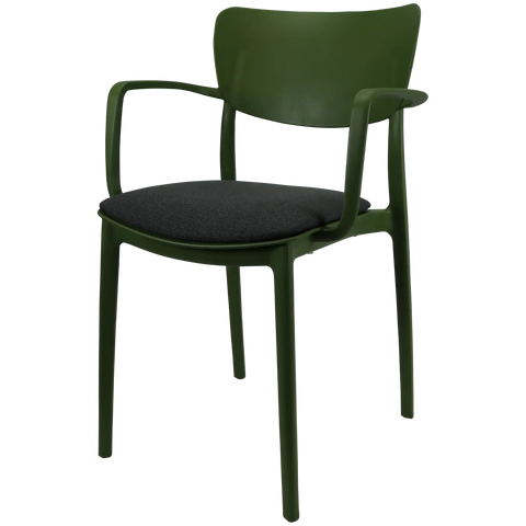 Lisa XL Armchair By Siesta In Olive Green With 6 Seat Pad, Viewed From Angle