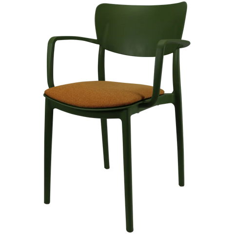 Lisa XL Armchair By Siesta In Olive Green With 7 Seat Pad, Viewed From Angle