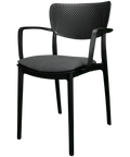 Loft XL Armchair By Siesta In Black With Anthracite Seat Pad, Viewed From Angle