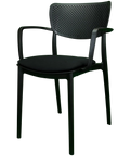 Loft XL Armchair By Siesta In Black With Black Seat Pad, Viewed From Angle