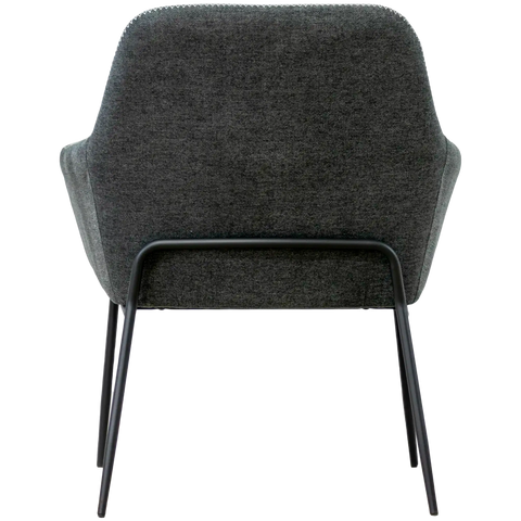 London Tub Chair With Slate Fabric Shell And Black Frame, Viewed From Behind