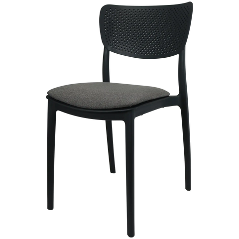 Lucy Chair By Siesta In Anthracite With Anthracite Seat Pad, Viewed From Angle