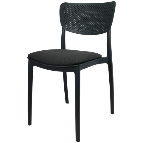 Lucy Chair By Siesta In Anthracite With Anthracite Seat Pad, Viewed From Front Angle