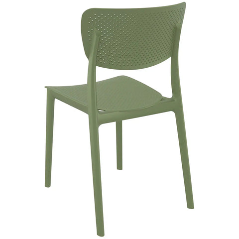 Lucy Chair By Siesta In Olive Green, Viewed From Behind On Angle