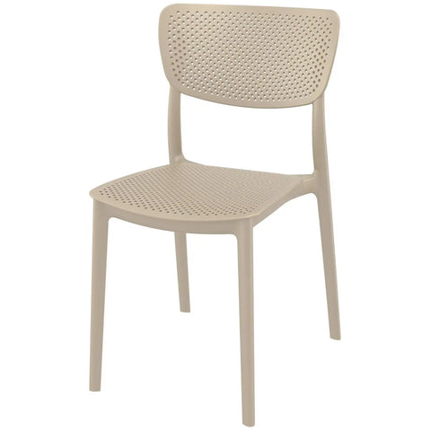 Lucy Chair By Siesta In Taupe, Viewed From Angle In Front