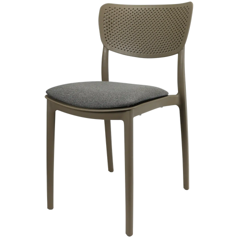 Lucy Chair By Siesta In Taupe With Taupe Seat Pad, Viewed From Angle