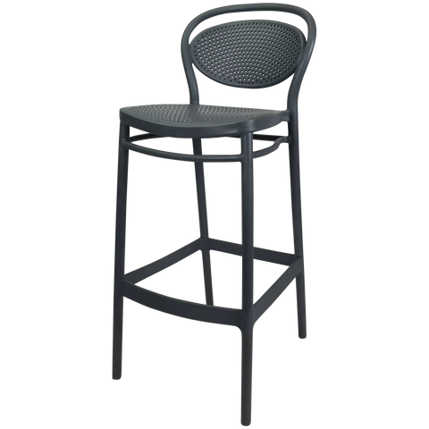 Marcel Bar Stool By Siesta In Anthracite No Seat Pad, Viewed From Front