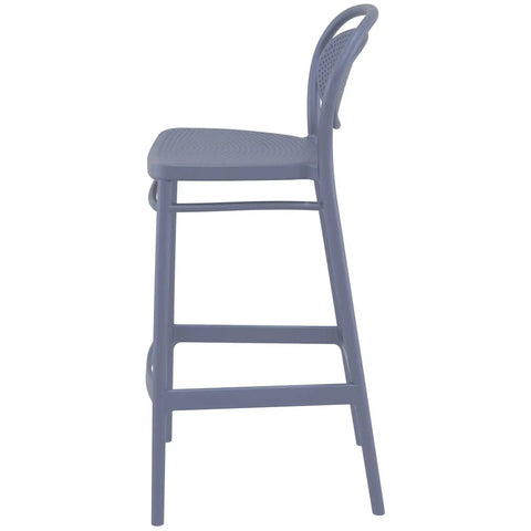 Marcel Bar Stool By Siesta In Anthracite, Viewed From Side