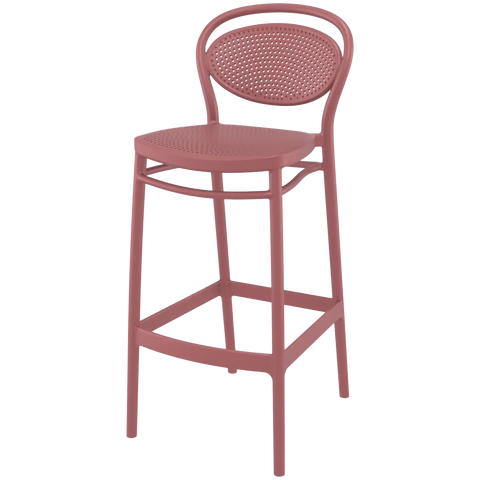 Marcel Bar Stool By Siesta In Marsala Front, Viewed From Angle In Front