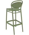 Marcel Bar Stool By Siesta In Olive Green, Viewed From Behind On Angle