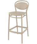 Marcel Bar Stool By Siesta In Taupe, Viewed From Angle In Front