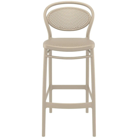 Marcel Bar Stool By Siesta In Taupe, Viewed From Front