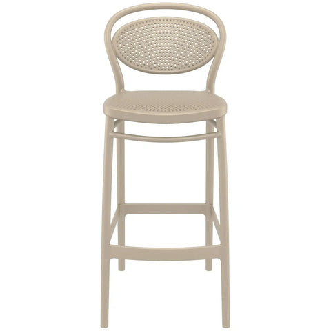 Marcel Bar Stool By Siesta In Taupe, Viewed From Front