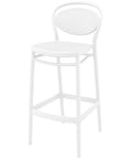 Marcel Bar Stool By Siesta In White, Viewed From Angle In Front