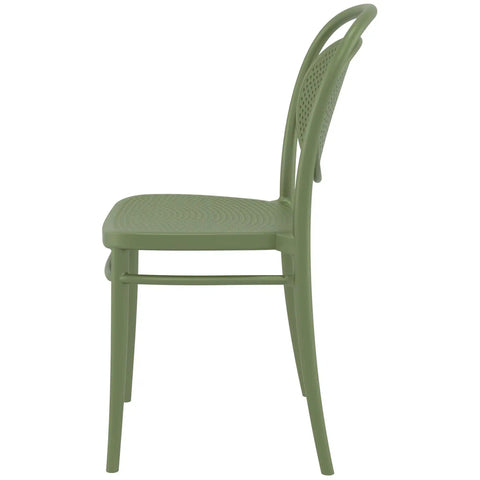 Marcel Chair By Siesta In Olive Green, Viewed From Side