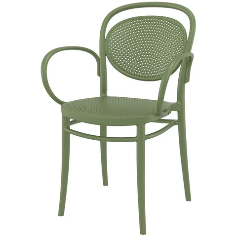 Marcel XL Armchair By Siesta In Olive Green, Viewed From Angle In Front