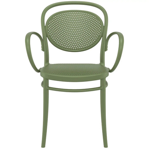 Marcel XL Armchair By Siesta In Olive Green, Viewed From Front