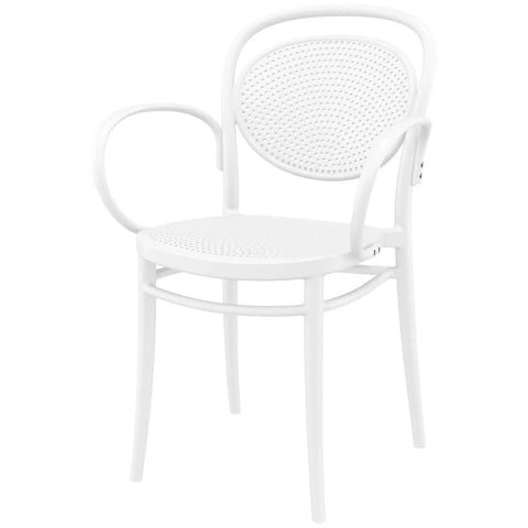 Marcel XL Armchair By Siesta In White, Viewed From Angle In Front