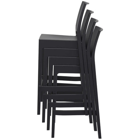 Maya Bar Stool By Siesta In Black Stacked