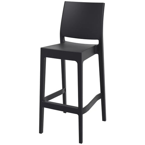 Maya Bar Stool By Siesta In Black, Viewed From Angle In Front