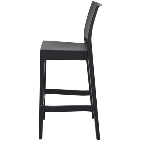 Maya Bar Stool By Siesta In Black, Viewed From Side