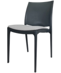Maya Chair By Siesta In Anthracite With Light Grey Seat Pad, Viewed From Angle