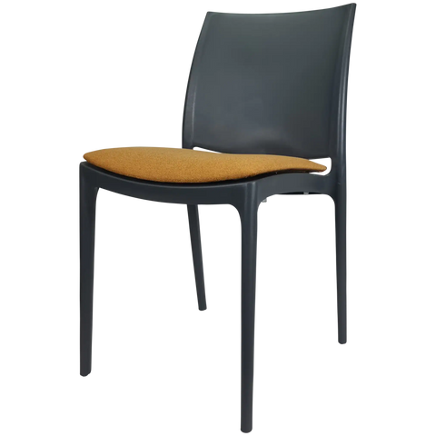 Maya Chair By Siesta In Anthracite With Orange Seat Pad, Viewed From Angle