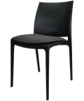 Maya Chair By Siesta In Black With Anthracite Seat Pad, Viewed From Angle