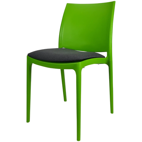 Maya Chair By Siesta In Green With Anthracite Seat Pad, Viewed From Angle