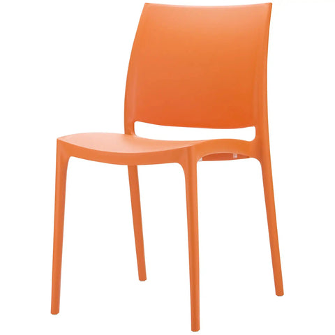 Maya Chair By Siesta In Orange, Viewed From Angle In Front