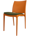 Maya Chair By Siesta In Orange With Olive Green Seat Pad, Viewed From Angle