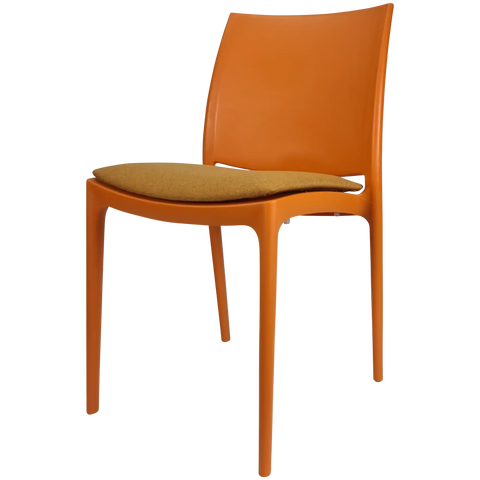 Maya Chair By Siesta In Orange With Orange Seat Pad, Viewed From Angle