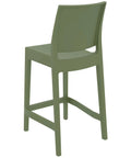 Maya Counter Stool By Siesta In Olive Green, Viewed From Behind On Angle