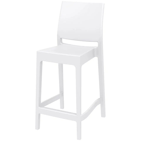 Maya Counter Stool By Siesta In White, Viewed From Angle In Front