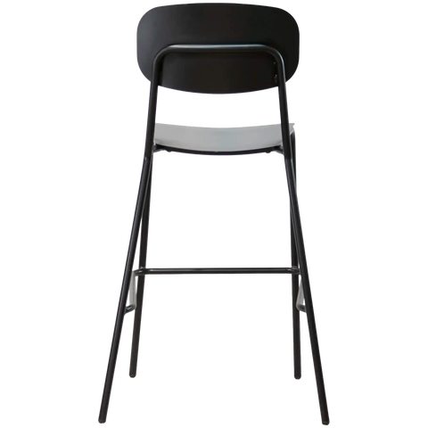 Miami Outdoor Bar Stool In Matt Black, Viewed From Back