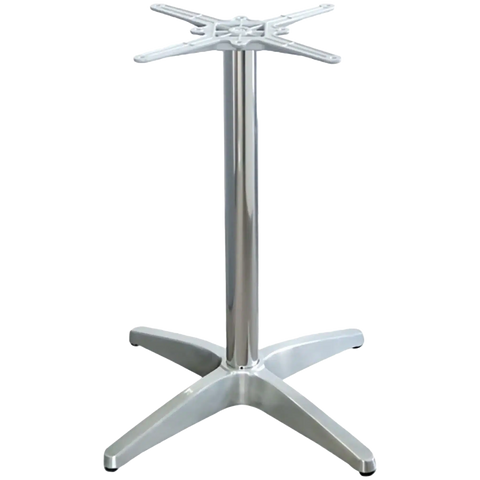 Miller Single Table Base In Aluminium, Viewed From Front