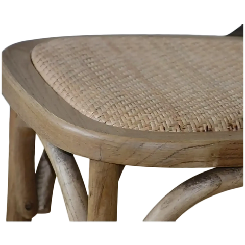 Monique X Back Chair With Natural Timber Frame Close, View Of Seat