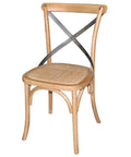 Monique X Back Chair With Natural Timber Frame, Viewed From Angle In Front