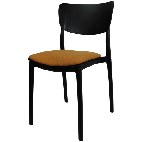 Monna Chair By Siesta In Black With 1 Seat Pad, Viewed From Angle
