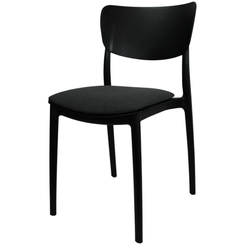 Monna Chair By Siesta In Black With 2 Seat Pad, Viewed From Angle