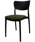 Monna Chair By Siesta In Black With 3 Seat Pad, Viewed From Angle