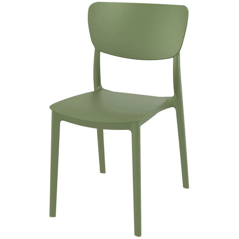 Monna Chair By Siesta In Olive Green, Viewed From Angle In Front