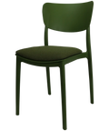 Monna Chair By Siesta In Olive Green With Olive Green Seat Pad, Viewed From Angle