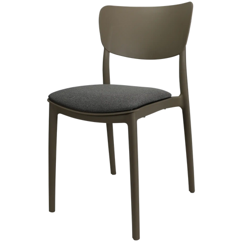 Monna Chair By Siesta In Taupe With Taupe Seat Pad, Viewed From Angle