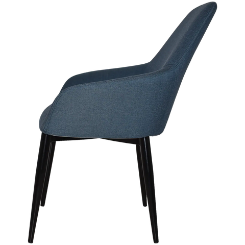 Monte Tub Chair With Black Metal 4 Leg And Gravity Denim Shell, Viewed From Side