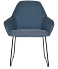 Monte Tub Chair With Black Sled Base And Gravity Denim Shell, Viewed From Front