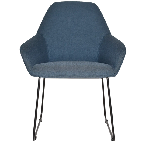 Monte Tub Chair With Black Sled Base And Gravity Denim Shell, Viewed From Front